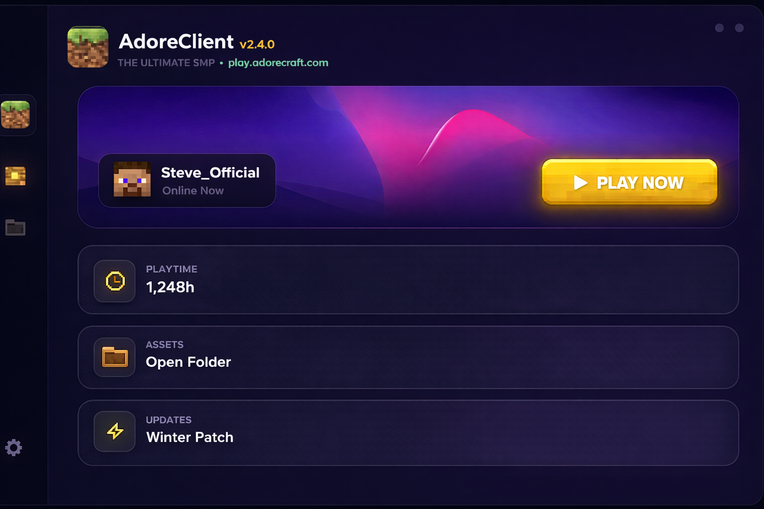 AdoreCraft launcher screenshot